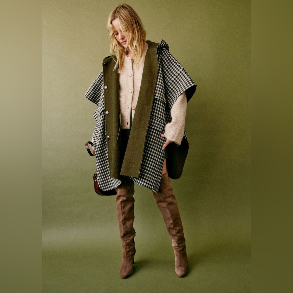 Sézane Donavan Cape - Manteau - Kaki - One Size
